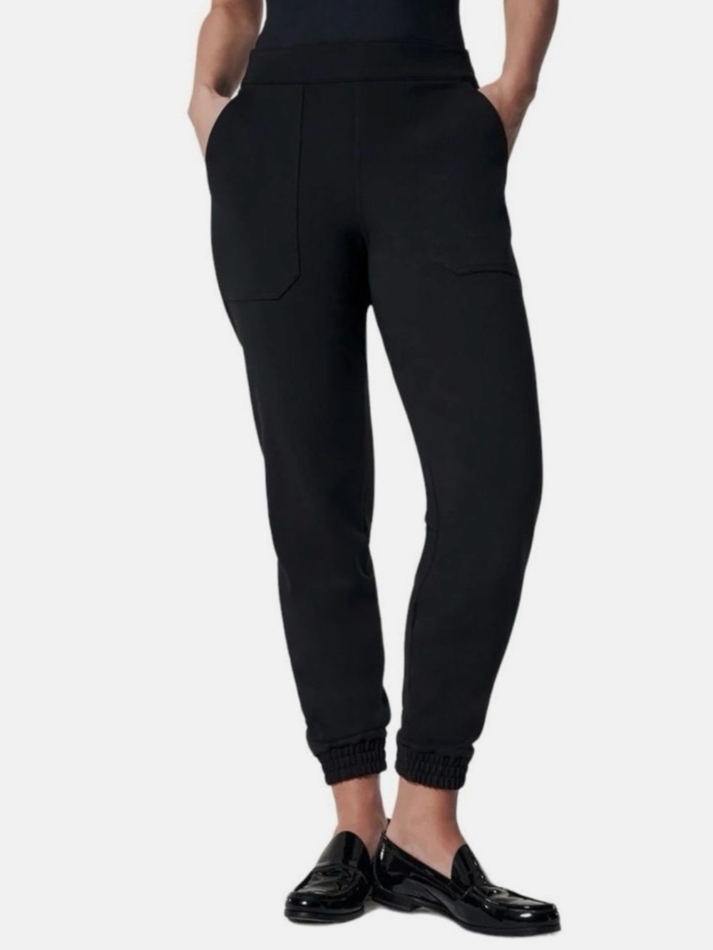 SPANX The Perfect Pant Ankle Joggers Black Large High Rise Travel Casual